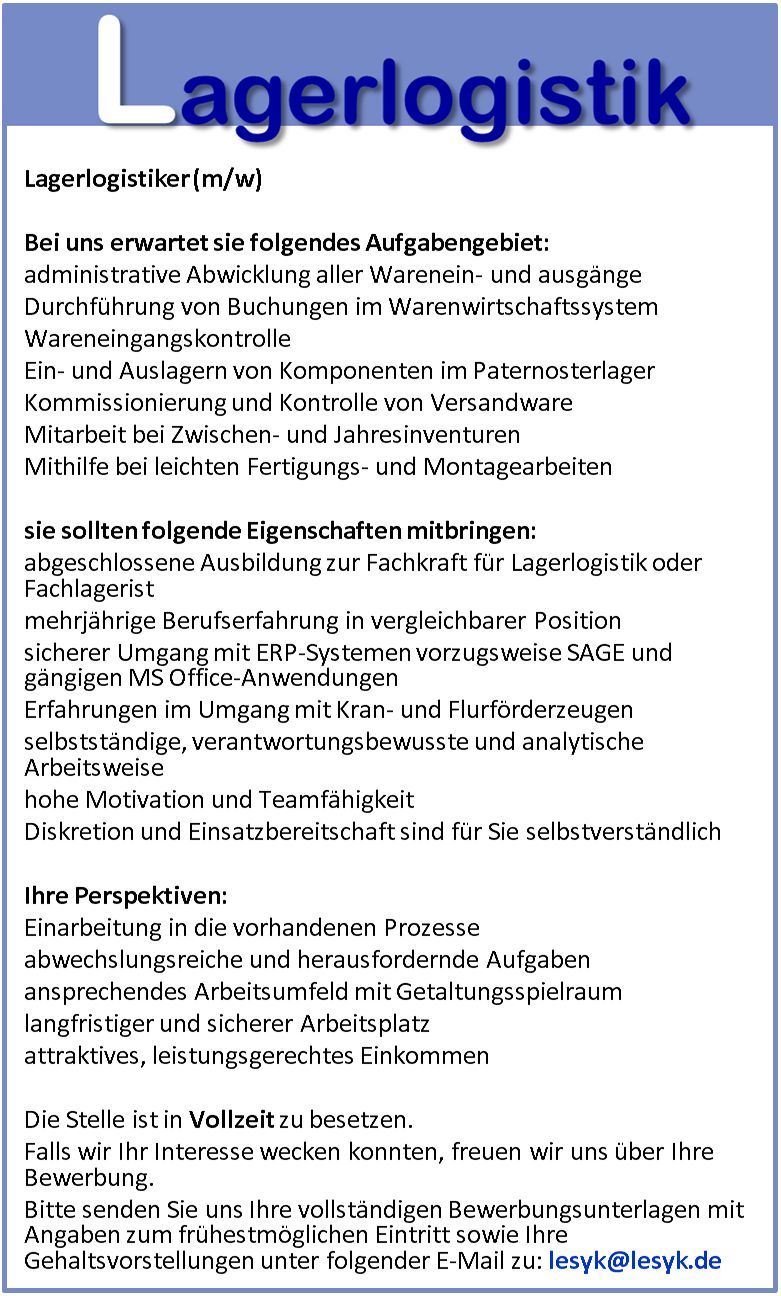 Stellenanzeige_Lagerlogistik_a