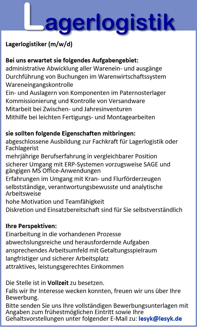 Stellenanzeige_Lagerlogistik_b